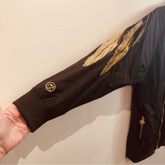 BOY LONDON KOREA Sz XL Rare Black and Gold Eagle Feathers Embroidered Jacket - Picture 16 of 16